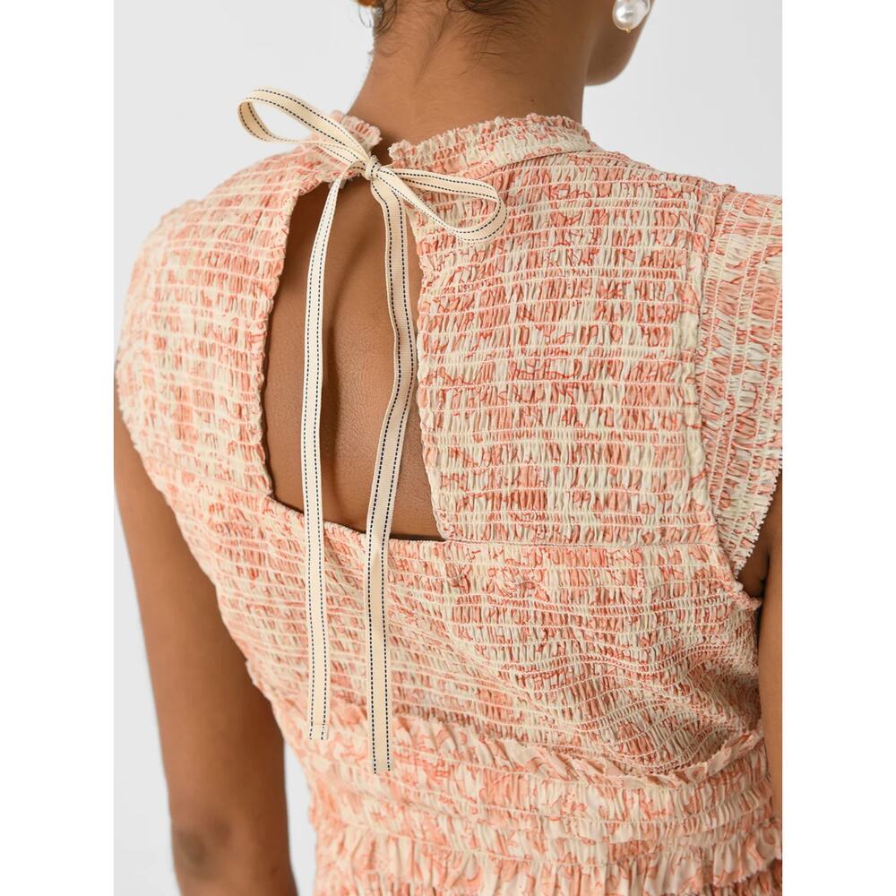 Hunter Bell Tuckernuck Anita Smocked Sleeveless Mini Dress Rosewater Floral M - Picture 8 of 13